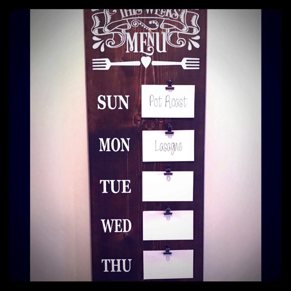 This week's menu sign